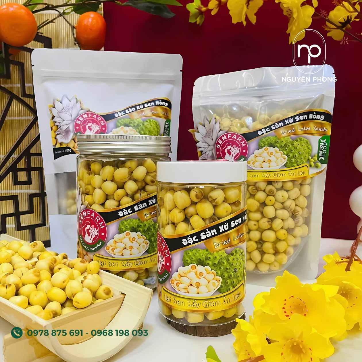 Mẫu tem dán hạt sen sấy
